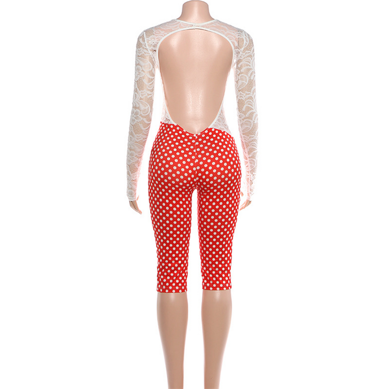 Romper Manufacturer - OEM/ODM Custom Patchwork Backless Jacquard Dot Print