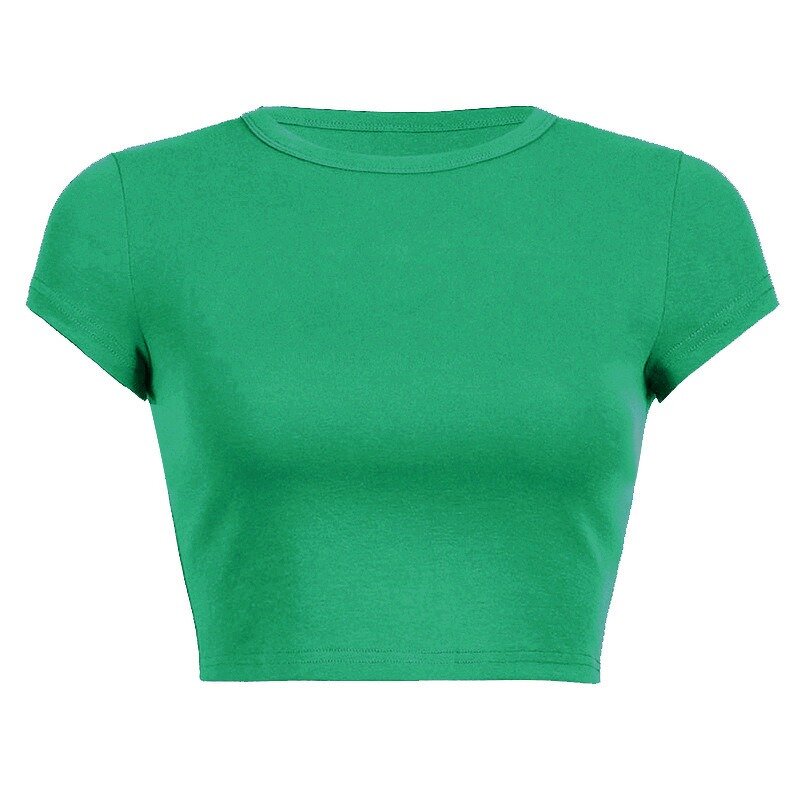 Baby Tee Manufacturer - OEM/ODM Custom Logo O-neck Crop Cotton Casual