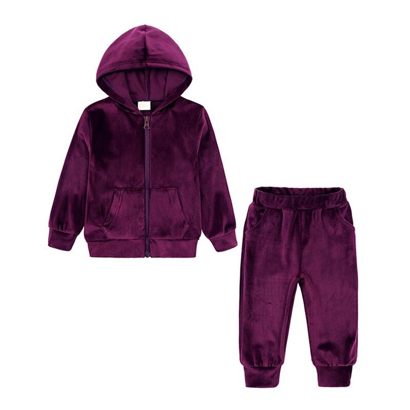 Tracksuit Set Manufacturer - OEM/ODM Custom 2025 Winter Golden Velvet 2 Pcs
