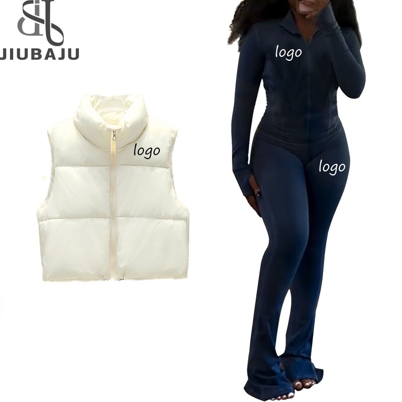 Tracksuit Set Manufacturer - OEM/ODM Custom Logo Women 3 Piece Puffer Vest