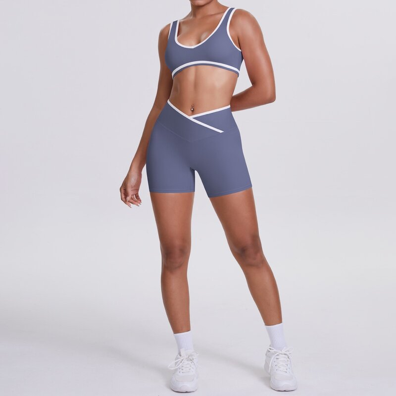 Yoga Set Manufacturer - OEM/ODM Custom Logo Sleeveless Crop Bra Short