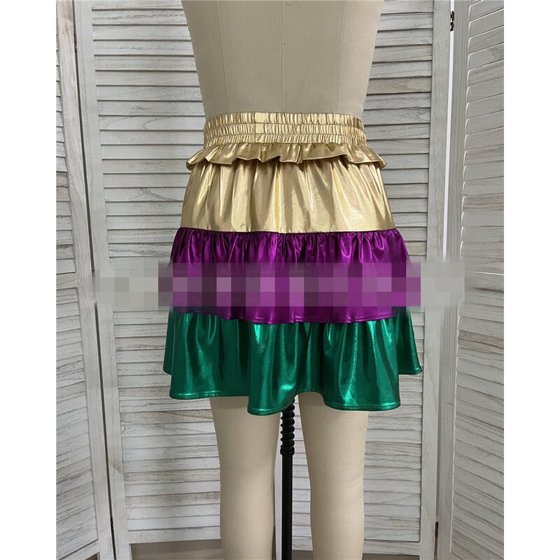 Satin Skirt Manufacturer - OEM/ODM Custom Fashion Mardi Gras Ruffle Mini