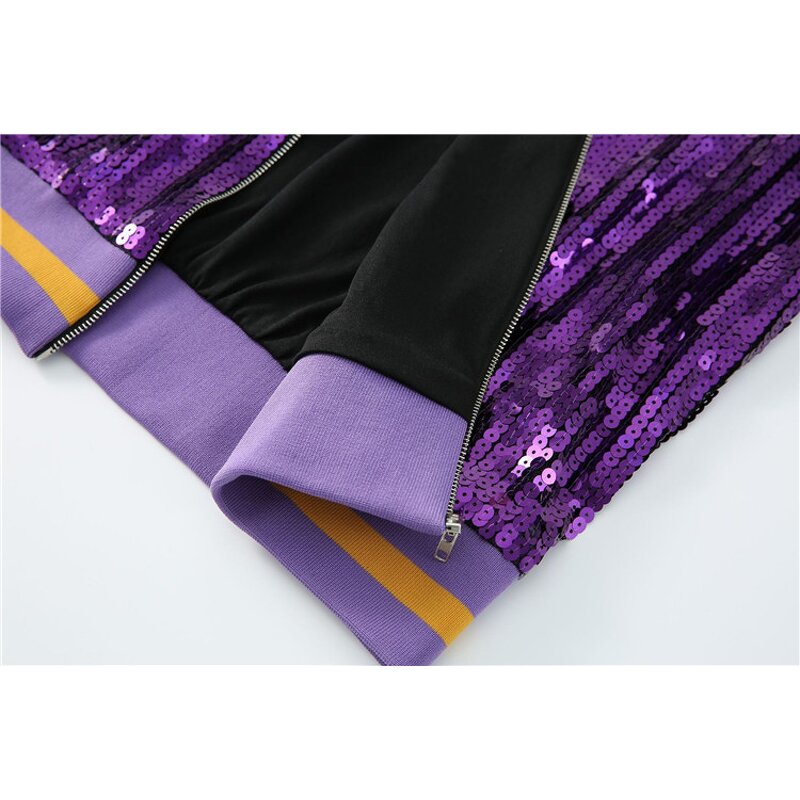 Sequin Coat Manufacturer - OEM/ODM Custom Patchwork Mardi Gras Loose Zipper