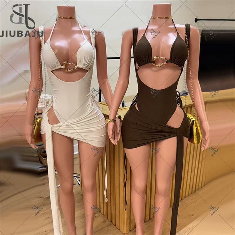 Bikini Set Manufacturer - OEM/ODM Custom Hollow Out 3 Piece Mini Skirt