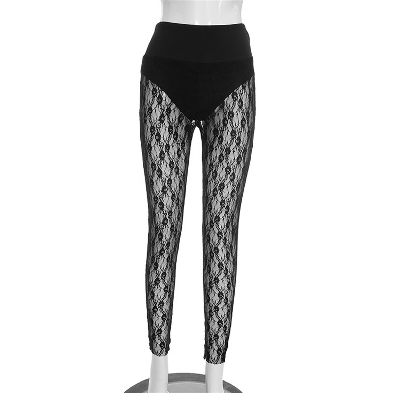 Lace Pants Manufacturer - OEM/ODM Custom Sexy High Waist Sheer Skinny