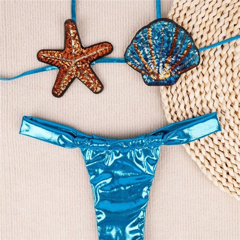 Sequin Bikini Manufacturer - OEM/ODM Custom Shiny Shell Starfish Push up