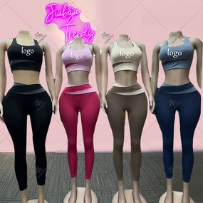 Yoga Set Manufacturer - OEM/ODM Custom Logo Two Piece Bodycon Vest Legging