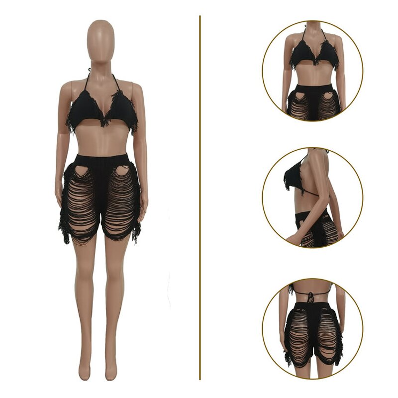 Crochet Swimsuit Manufacturer - OEM/ODM Custom Women Fringe Tassel Bikini Shorts