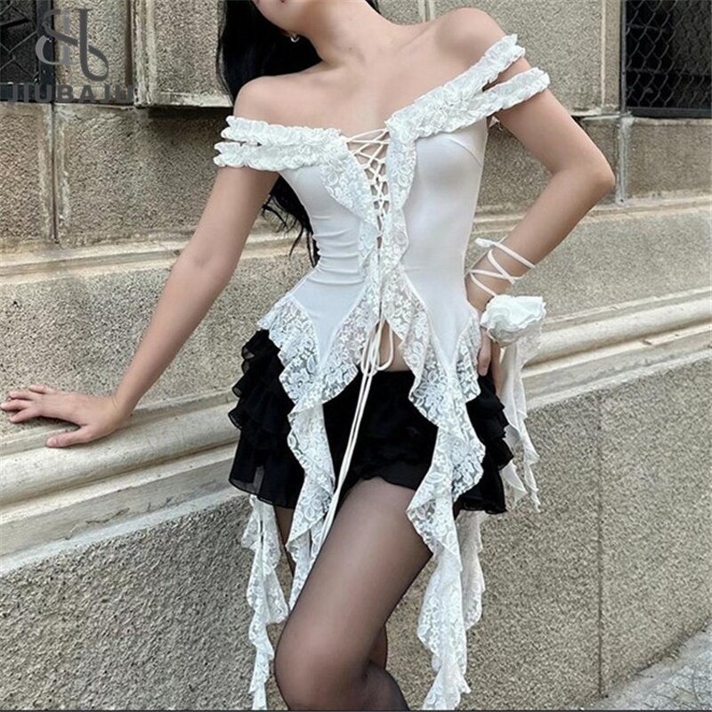 Lace Crop Top Manufacturer - OEM/ODM Custom Hollow Out Off Shoulder Bodycon