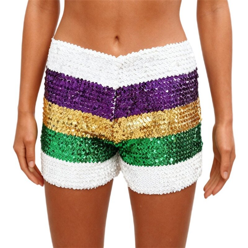 Sequin Shorts Manufacturer - OEM/ODM Custom Sexy Mardi Gras Sparkling Low