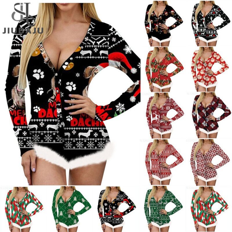 Christmas Romper Manufacturer - OEM/ODM Custom Santa Claus Print Pajamas