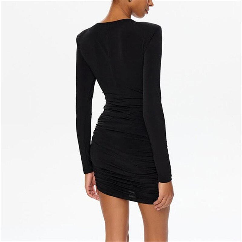 Ruched Dress Manufacturer - OEM/ODM Custom Sexy Hollow Metal Buckle Full