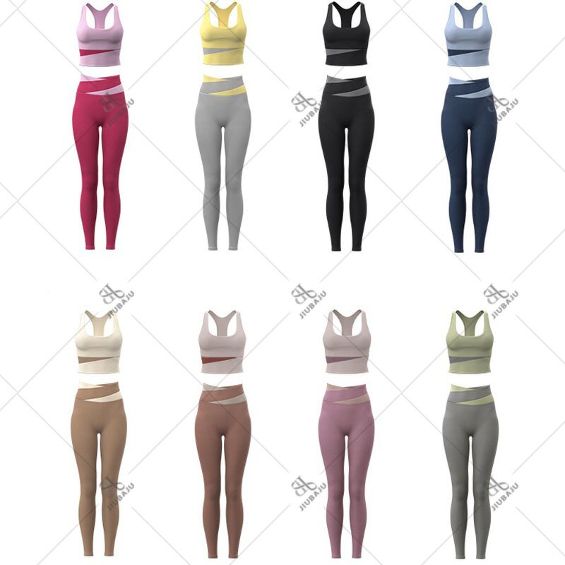 Yoga Set Manufacturer - OEM/ODM Custom Logo Two Piece Bodycon Vest Legging