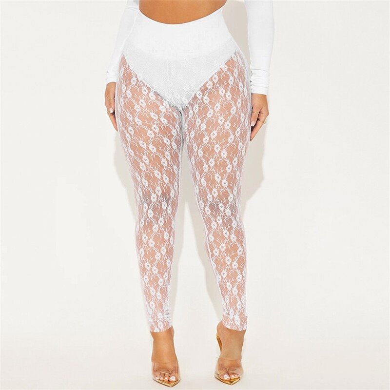 Lace Pants Manufacturer - OEM/ODM Custom Sexy High Waist Sheer Skinny