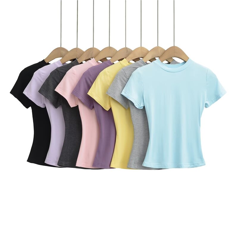 Yoga Top Manufacturer - OEM/ODM Custom Logo Short Sleeve Slim Waist O-neck