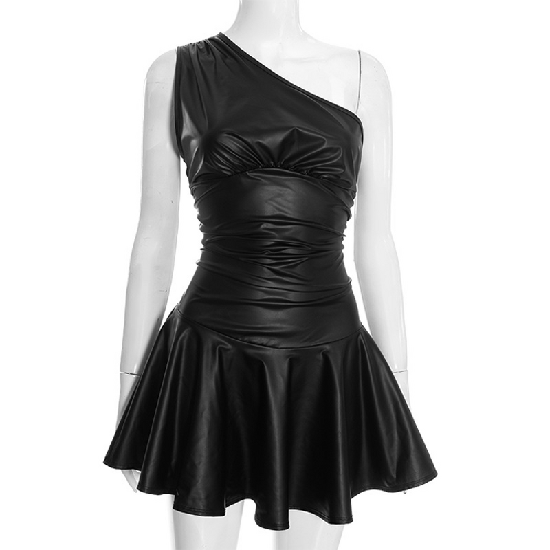 Sexy Dress Manufacturer - OEM/ODM Custom Single Shoulder Skew Collar Sleeveless