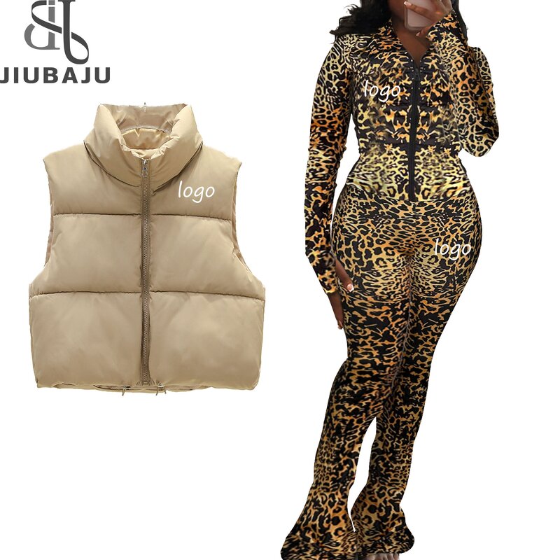 Tracksuit Set Manufacturer - OEM/ODM Custom Logo Women 3 Piece Puffer Vest