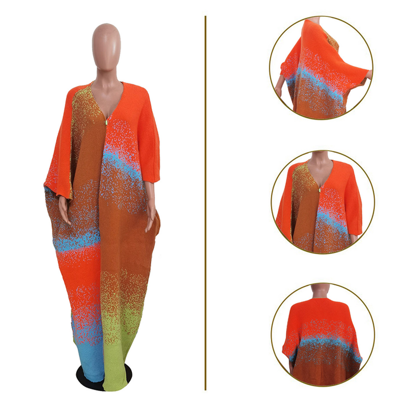 Knit Coat Manufacturer - OEM/ODM Custom Open Stitch Loose Casual Print