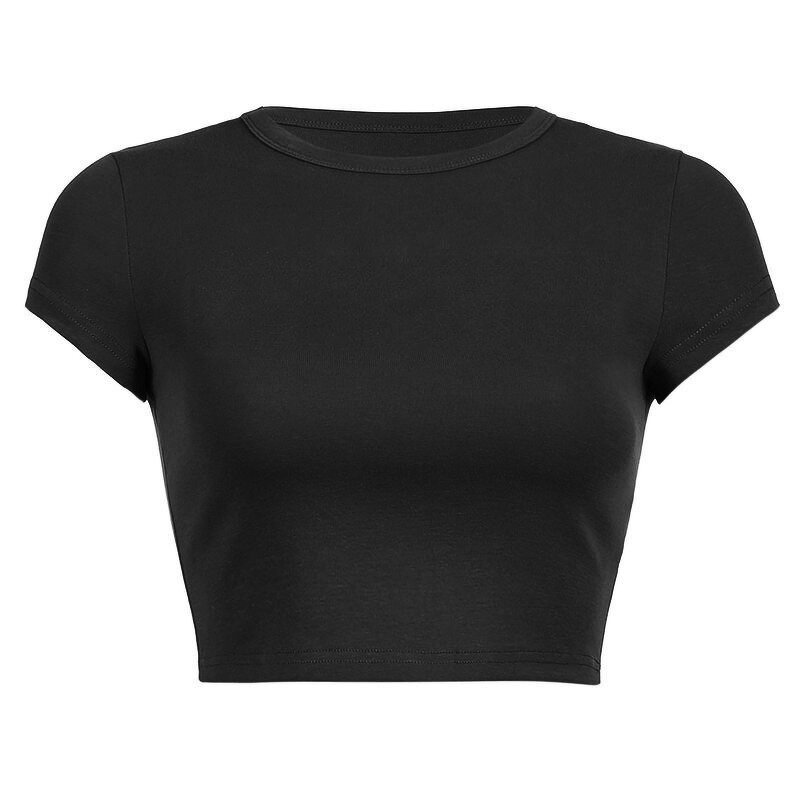 Baby Tee Manufacturer - OEM/ODM Custom Logo O-neck Crop Cotton Casual