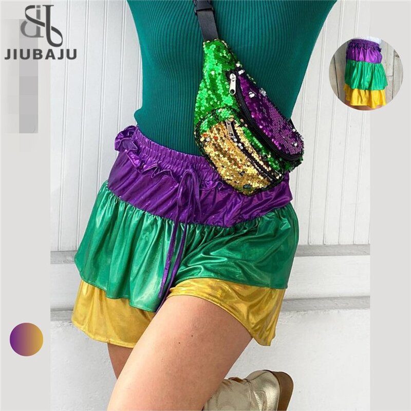 Satin Shorts Manufacturer - OEM/ODM Custom Women Mardi Gras Casual Elastic