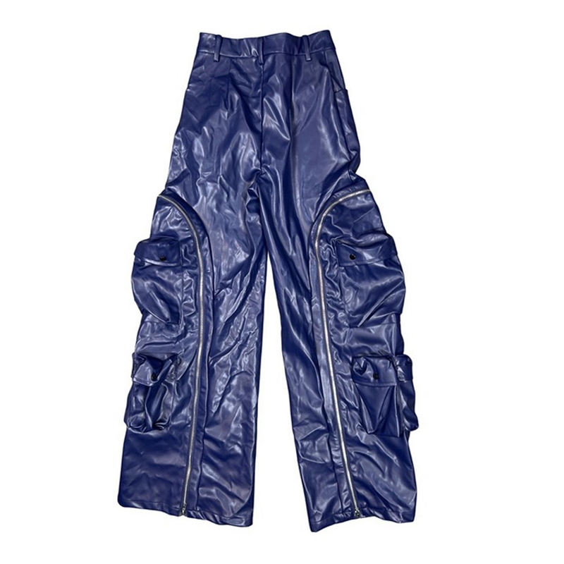 PU Leather Pants Manufacturer - OEM/ODM Custom Loose High Waist Vintage Zipper