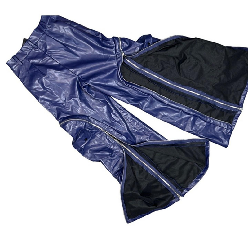 PU Leather Pants Manufacturer - OEM/ODM Custom Loose High Waist Vintage Zipper