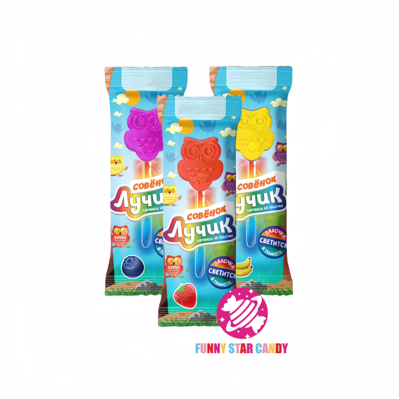 Lollipop Manufacturer - Hot Sale Owl Shape Fluorescent Glow