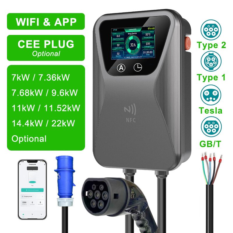 Wallbox Charger Manufacturer - OEM/ODM Custom Smart 7-22kw Gb/t Type 2