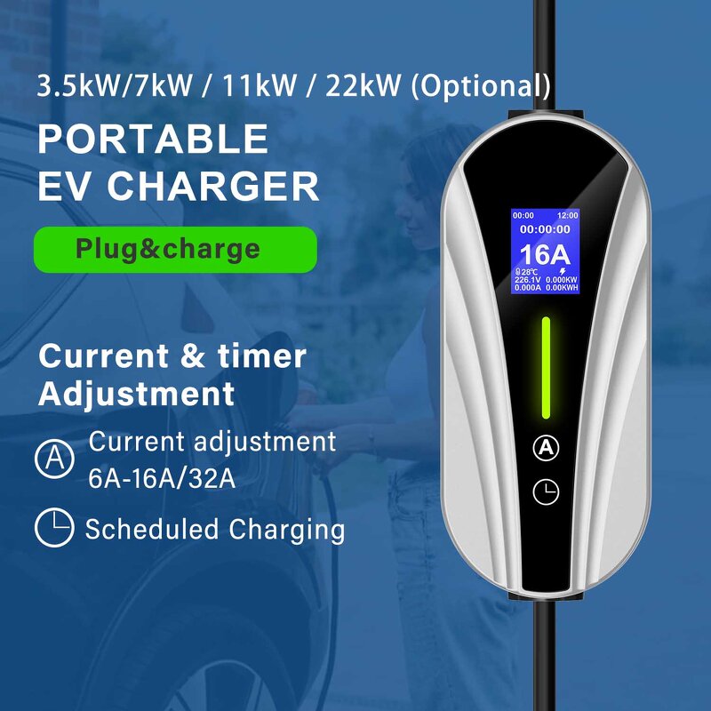 Portable EV Charger Manufacturer - OEM/ODM Custom 7-22kw Universal Type 2