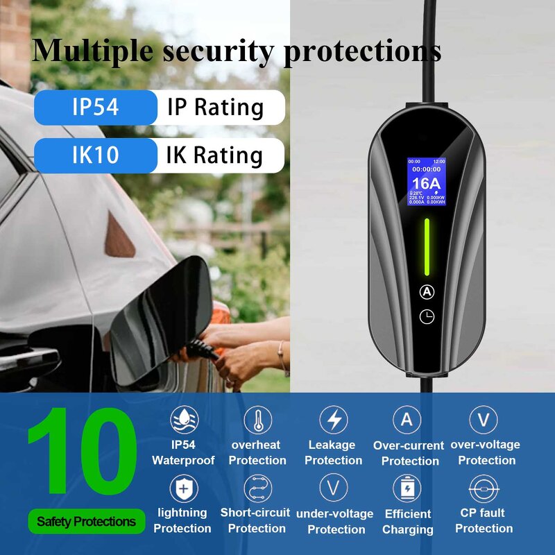 Portable EV Charger Manufacturer - OEM/ODM Custom 5m 3.5-22kw Type 2