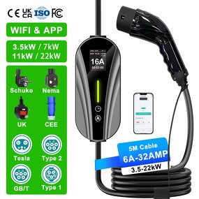 Portable EV Charger Manufacturer - OEM/ODM Custom 110v 12kw Gbt Type 2