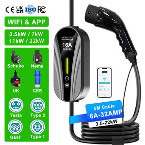 EV Charger Manufacturer - OEM/ODM Custom 22kw Type 2 Tuv Intertek Portable