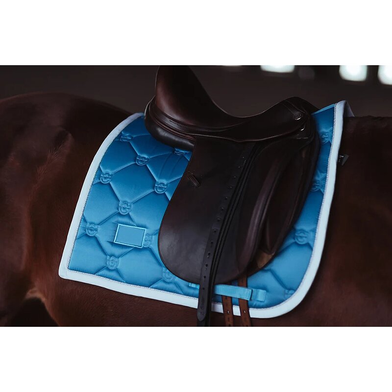English Saddle Pad Manufacturer - OEM/ODM Custom Satin Fabric Dressage Blue