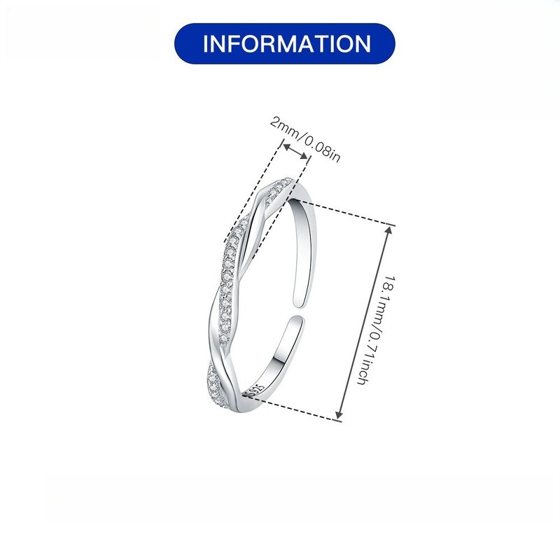 Half Ring Manufacturer - OEM/ODM Custom 925 Silver Twist Grain Zircon