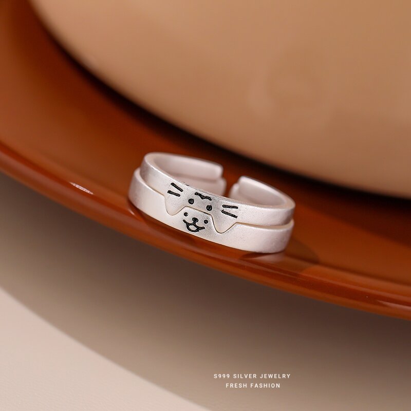 Cat Dog Ring Manufacturer - OEM/ODM Custom S999 Sterling Silver Cute