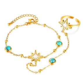 Turquoise Bracelet Manufacturer - OEM/ODM Custom Stainless Steel 18k Gold