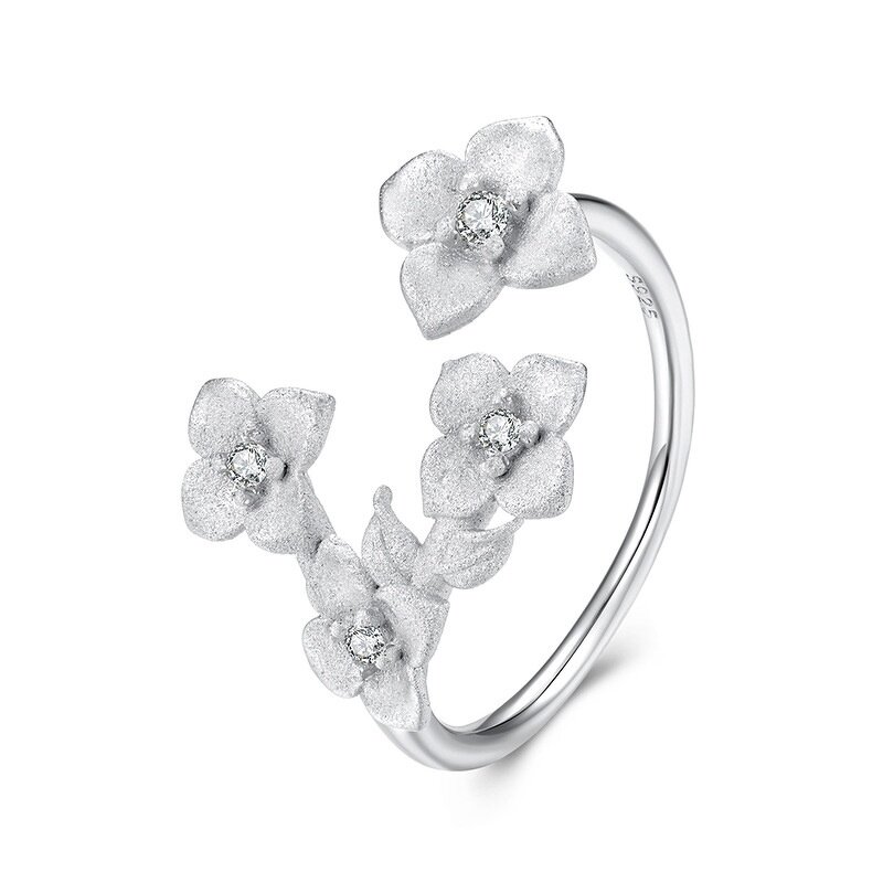 Flower Open Ring Manufacturer - OEM/ODM Custom Frosted Texture Unique Elegant