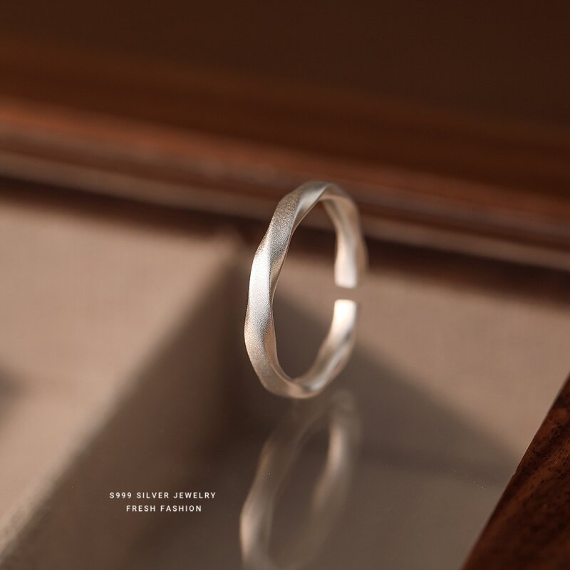 Open Ring Manufacturer - OEM/ODM Custom S999 Sterling Silver Twist