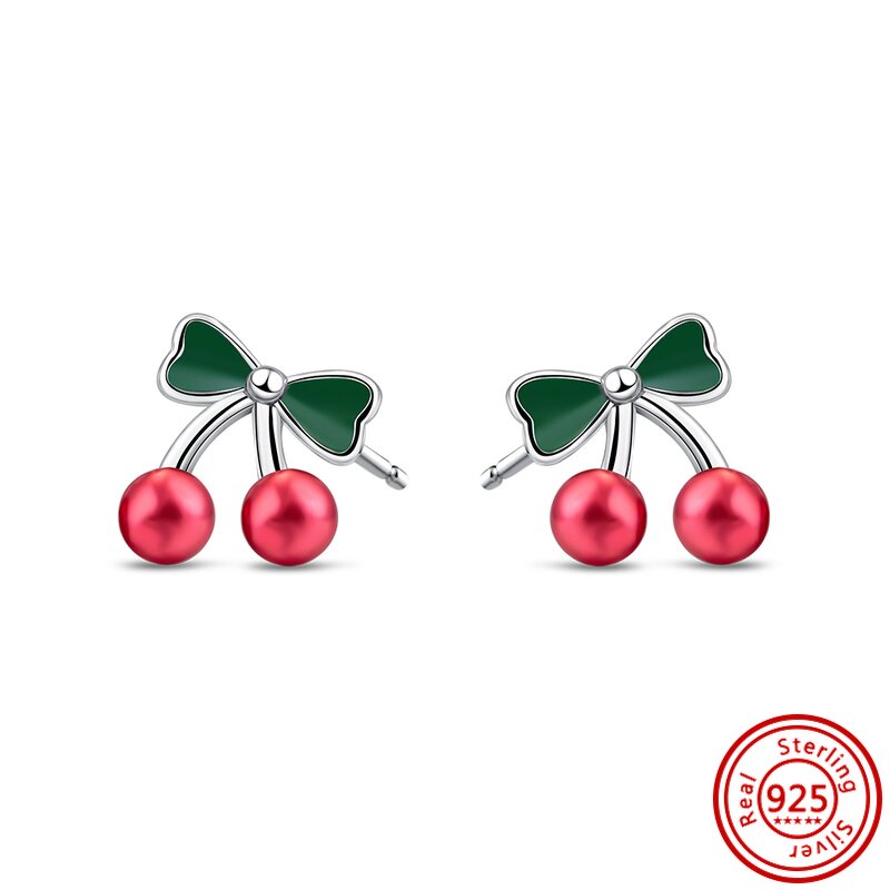 Stud Earrings Manufacturer - OEM/ODM Custom S925 Silver Zircon Red Green