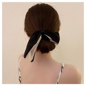 Hair Rope Manufacturer - OEM/ODM Custom Elegant Black French Chiffon