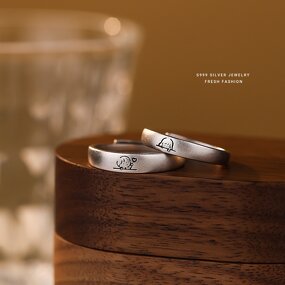 Cat Couple Ring Manufacturer - OEM/ODM Custom S999 Adjustable Anniversary