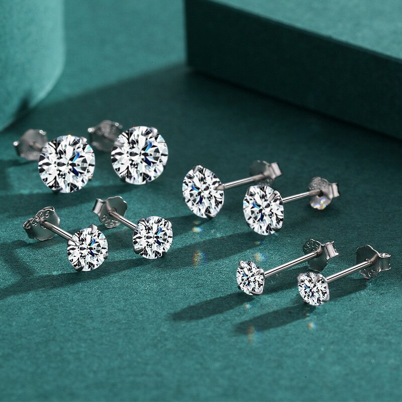 Stud Earrings Manufacturer - OEM/ODM Custom 925 Sterling Silver Flash Zircon