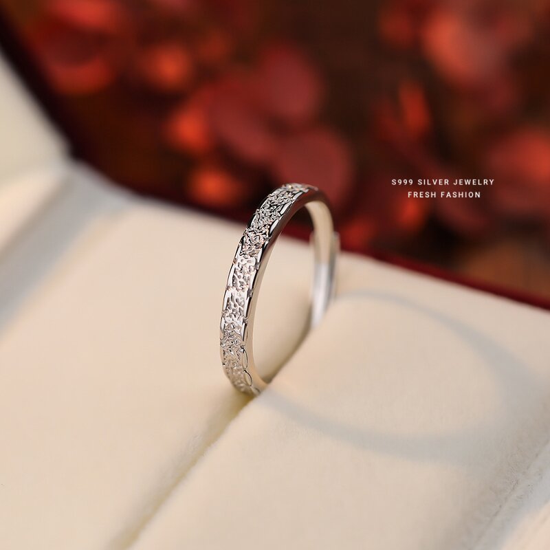 Starry Sky Ring Manufacturer - OEM/ODM Custom S999 Shiny Adjustable Open