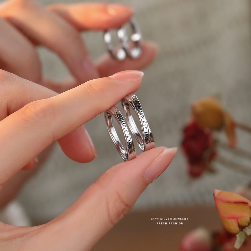 You Complete Me Ring Manufacturer - OEM/ODM Custom S999 Sterling Silver Couple