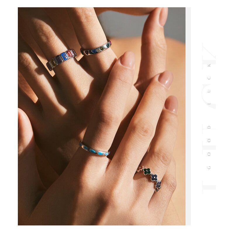 Colorful Ring Manufacturer - OEM/ODM Custom 925 Sterling Silver Shiny Matching