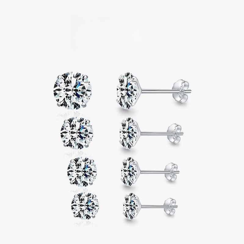 Stud Earrings Manufacturer - OEM/ODM Custom 925 Sterling Silver Flash Zircon