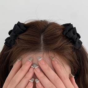 Hair Clip Manufacturer - OEM/ODM Custom Black Bow Head Grab Side Clip