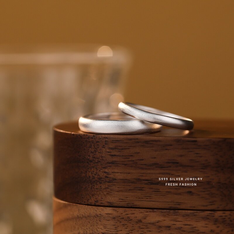 Sterling Silver Ring Manufacturer - OEM/ODM Custom S999 Sand Finish Smooth