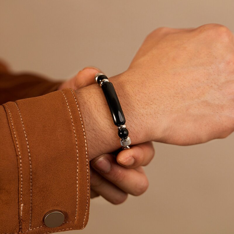 Men's Vintage Bracelet Manufacturer - OEM/ODM Custom Agate Titanium Steel