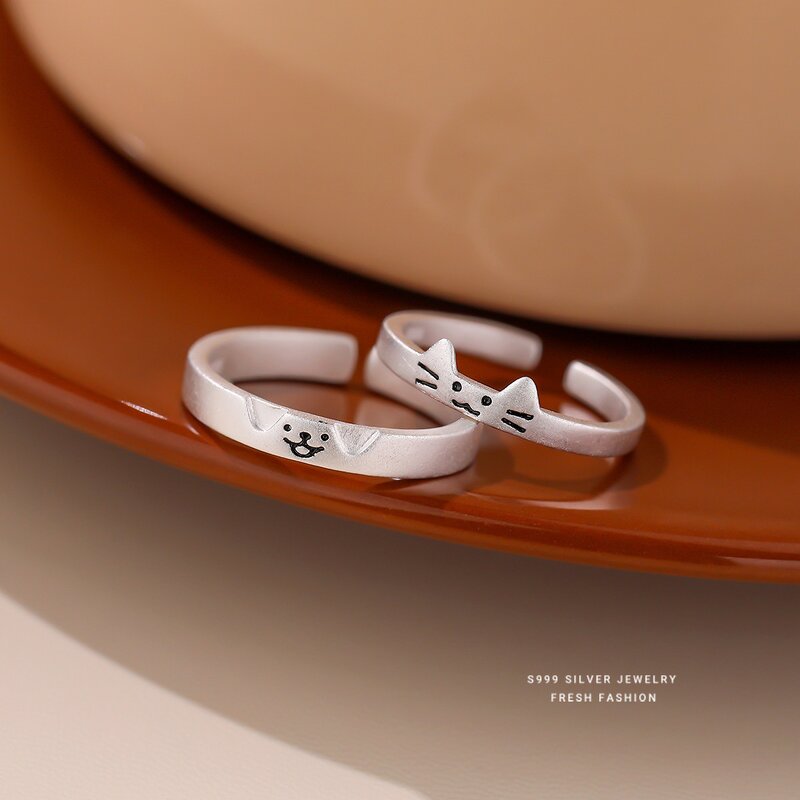Cat Dog Ring Manufacturer - OEM/ODM Custom S999 Sterling Silver Cute